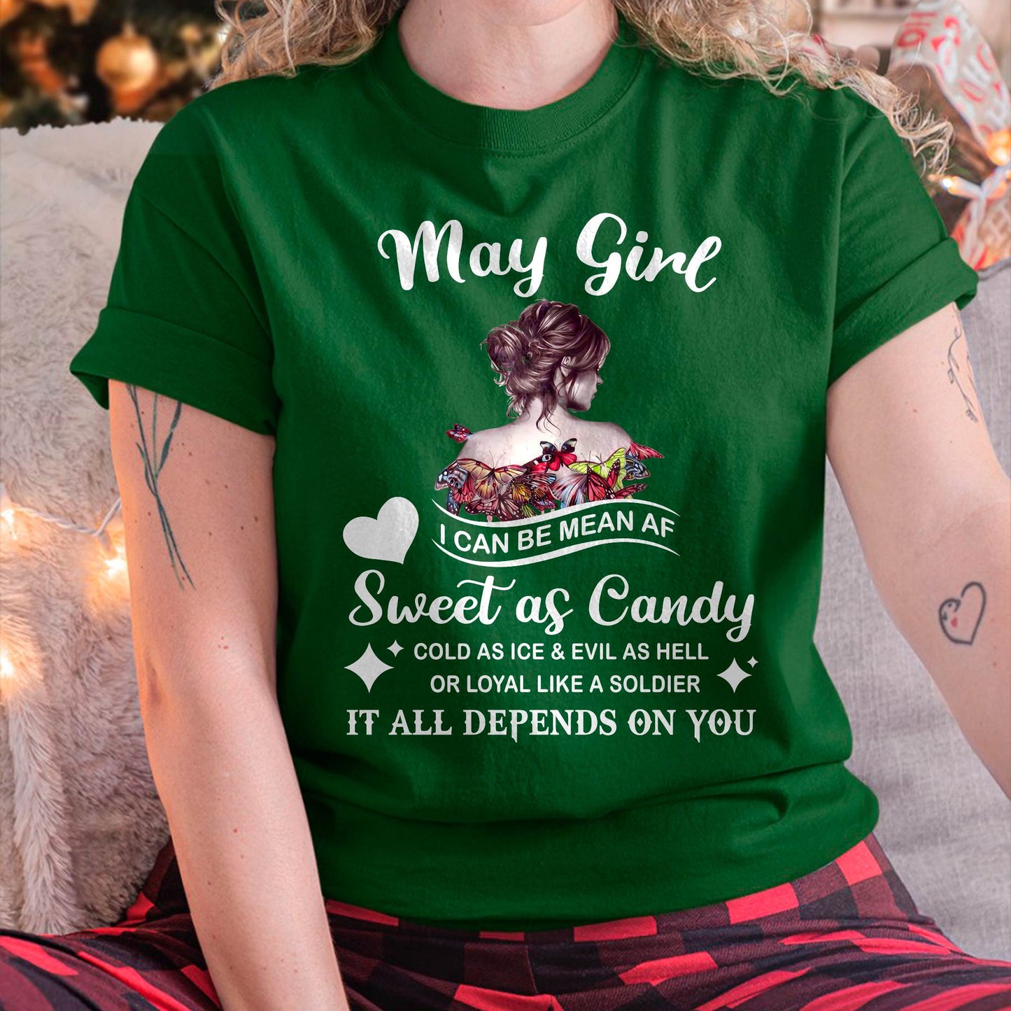 May Girl T-Shirt – Sweet As Candy, Cold As Ice - Birthday Gift for Women - NGHL05 (SKU26T-01-38-05)