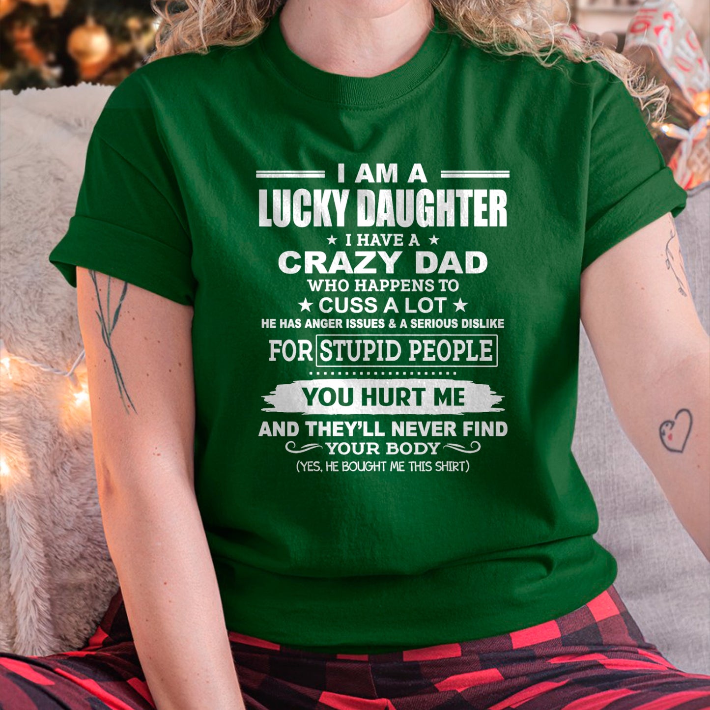 I Am A Lucky Daughter, I Have A Crazy Dad T-Shirt - Gift for Daughter from Dad - NGHL00 Hoodie (SKU-T1410DD-A06)