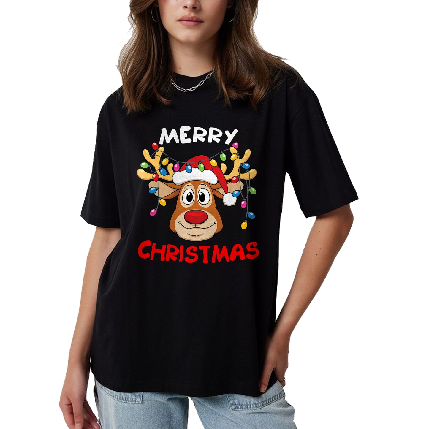 Merry Christmas Reindeer Xmas Family Men Women T-Shirt - Christmas Unisex T-Shirt/Hoodie/Sweatshirt - NGHL00