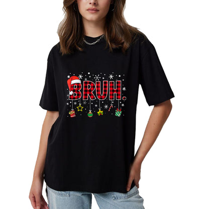 Bruh Funny Christmas Red Plaid Teens Boys Kids Xmas Pajamas T-Shirt - Christmas Unisex T-Shirt/Hoodie/Sweatshirt - NGHL00