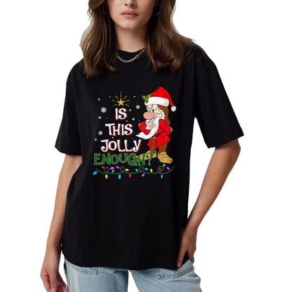 Is This Jolly Enough Grumpy Elf Pajama Christmas Lights T-Shirt - Christmas Unisex T-Shirt/Hoodie/Sweatshirt - NGHL00