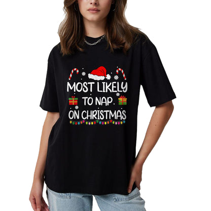 Most Likely To Nap On Christmas family funny matching T-Shirt - Christmas Unisex T-Shirt/Hoodie/Sweatshirt - NGHL00