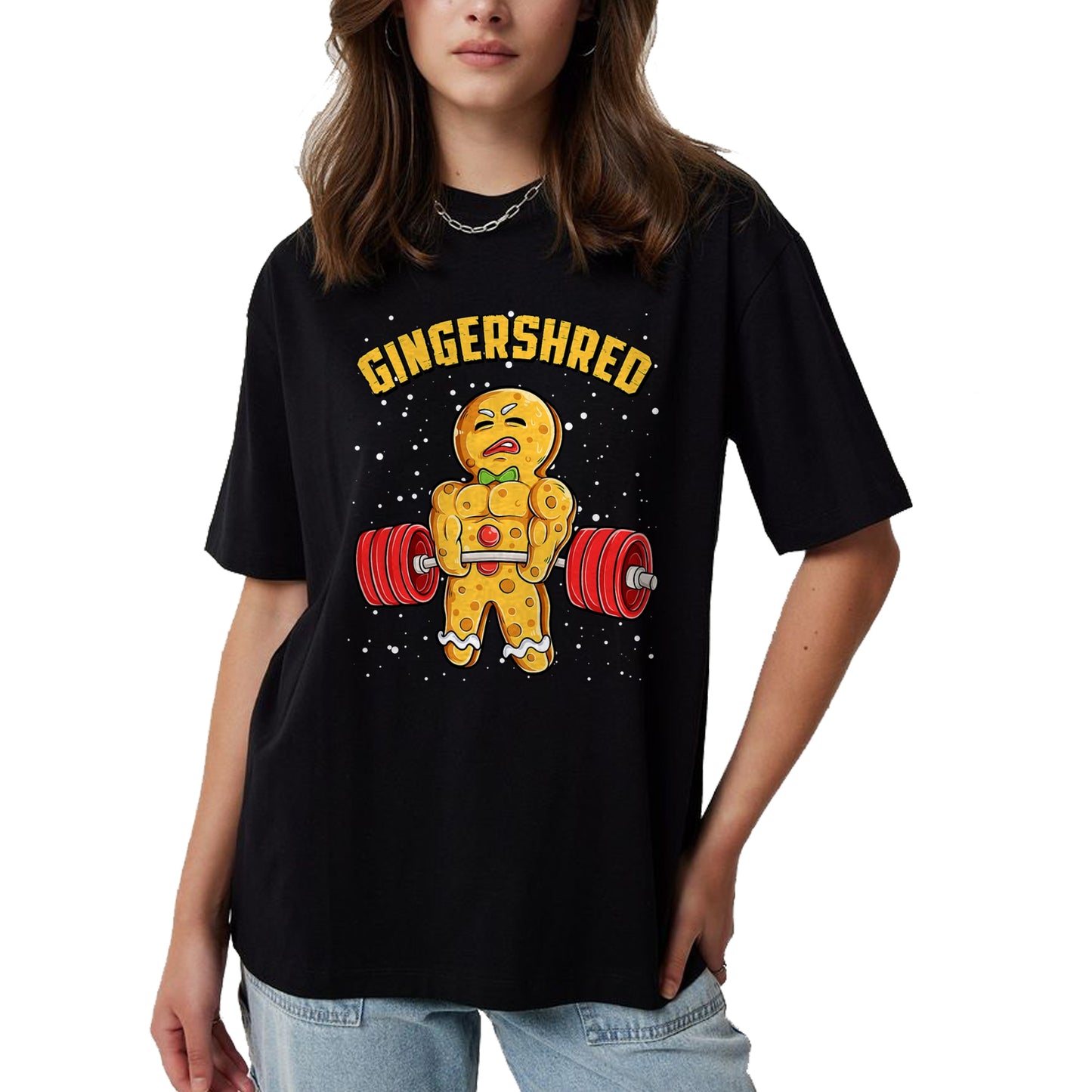 Gingershred Funny Gingerbread Man Gym Bodybuilding Christmas T-Shirt - Christmas Unisex T-Shirt/Hoodie/Sweatshirt - NGHL00