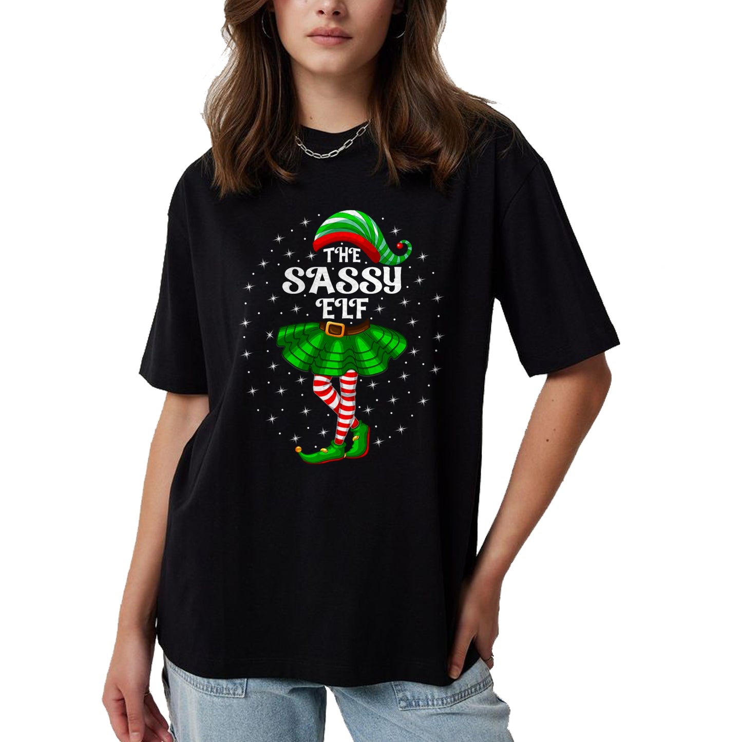 Xmas Family Matching Women Girls Mom The Sassy Elf Christmas T-Shirt - Christmas Unisex T-Shirt/Hoodie/Sweatshirt - NGHL00