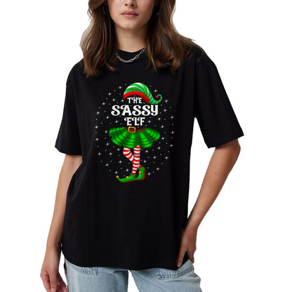 Xmas Family Matching Women Girls Mom The Sassy Elf Christmas T-Shirt - Christmas Unisex T-Shirt/Hoodie/Sweatshirt - NGHL00