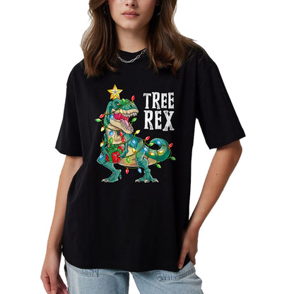 Most Wonderful Christmas Co Dinosaur Christmas Tree Rex Pajamas Men Boys Xmas Lights T-Shirt - Christmas Unisex T-Shirt/Hoodie/Sweatshirt - NGHL00