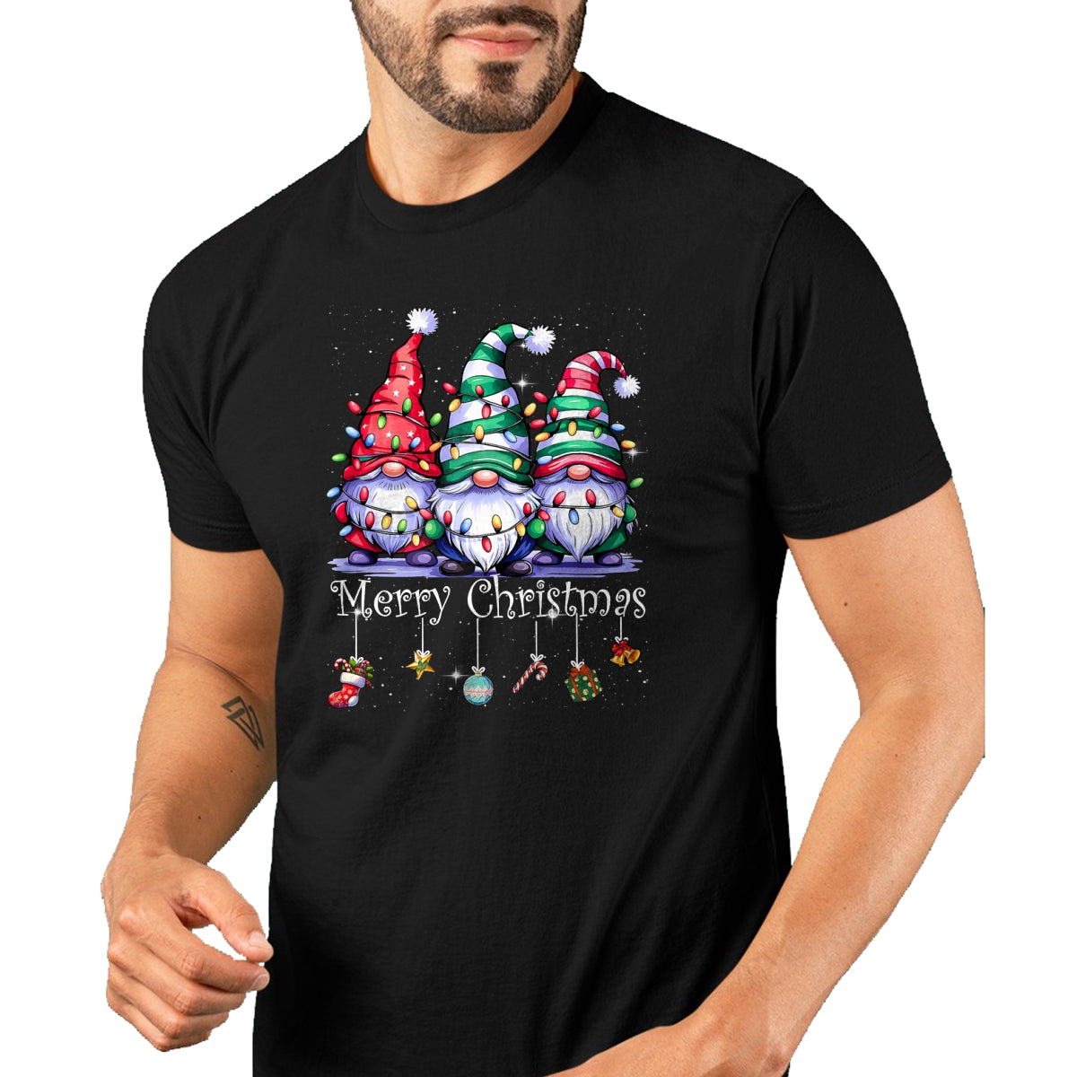 Cute Gnomes Merry Christmas Light Family Gnome Xmas Matching T-Shirt - Christmas Unisex T-Shirt/Hoodie/Sweatshirt - NGHL00