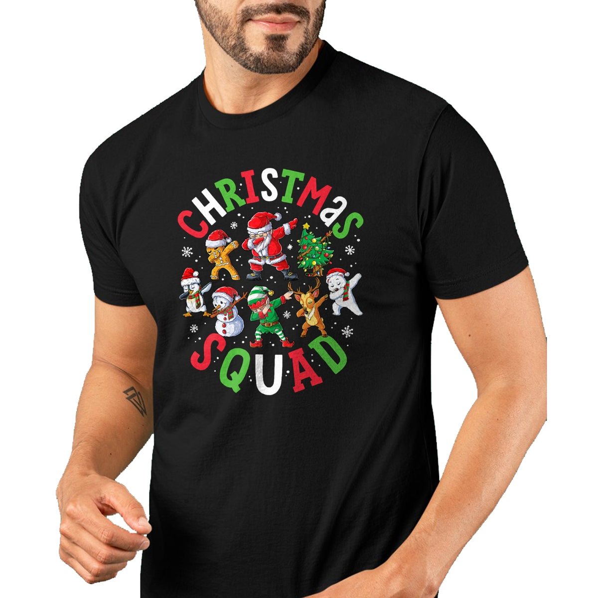 Christmas Squad Santa Dabbing Elf Family Matching Pajamas T-Shirt - Christmas Unisex T-Shirt/Hoodie/Sweatshirt - NGHL00