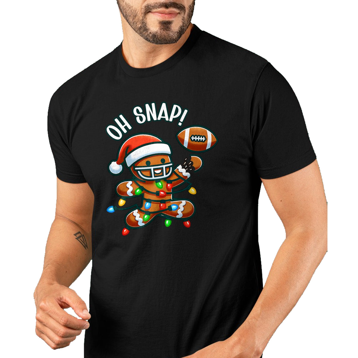 Funny Gingerbread Man Pajamas & PJs Xmas Holiday Oh Snap Gingerbreadman Christmas Football T-Shirt - Christmas Unisex T-Shirt/Hoodie/Sweatshirt - NGHL00
