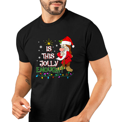 Is This Jolly Enough Grumpy Elf Pajama Christmas Lights T-Shirt - Christmas Unisex T-Shirt/Hoodie/Sweatshirt - NGHL00