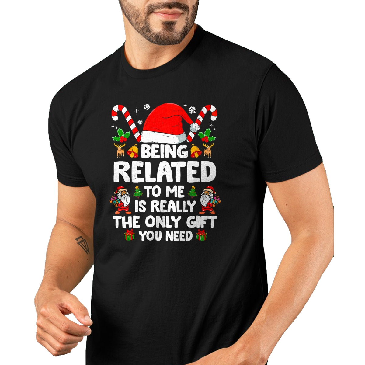 Being Related To Me Funny Christmas Family Xmas Pajamas T-Shirt - Christmas Unisex T-Shirt/Hoodie/Sweatshirt - NGHL00