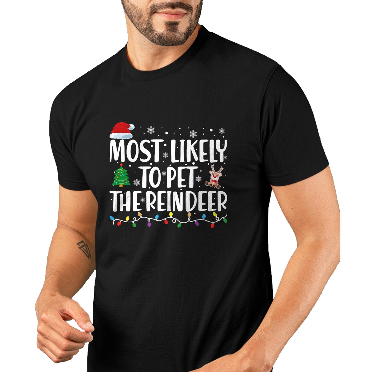 Most Likely To Pet The Reindeer Family Matching Christmas T-Shirt - Christmas Unisex T-Shirt/Hoodie/Sweatshirt - NGHL00
