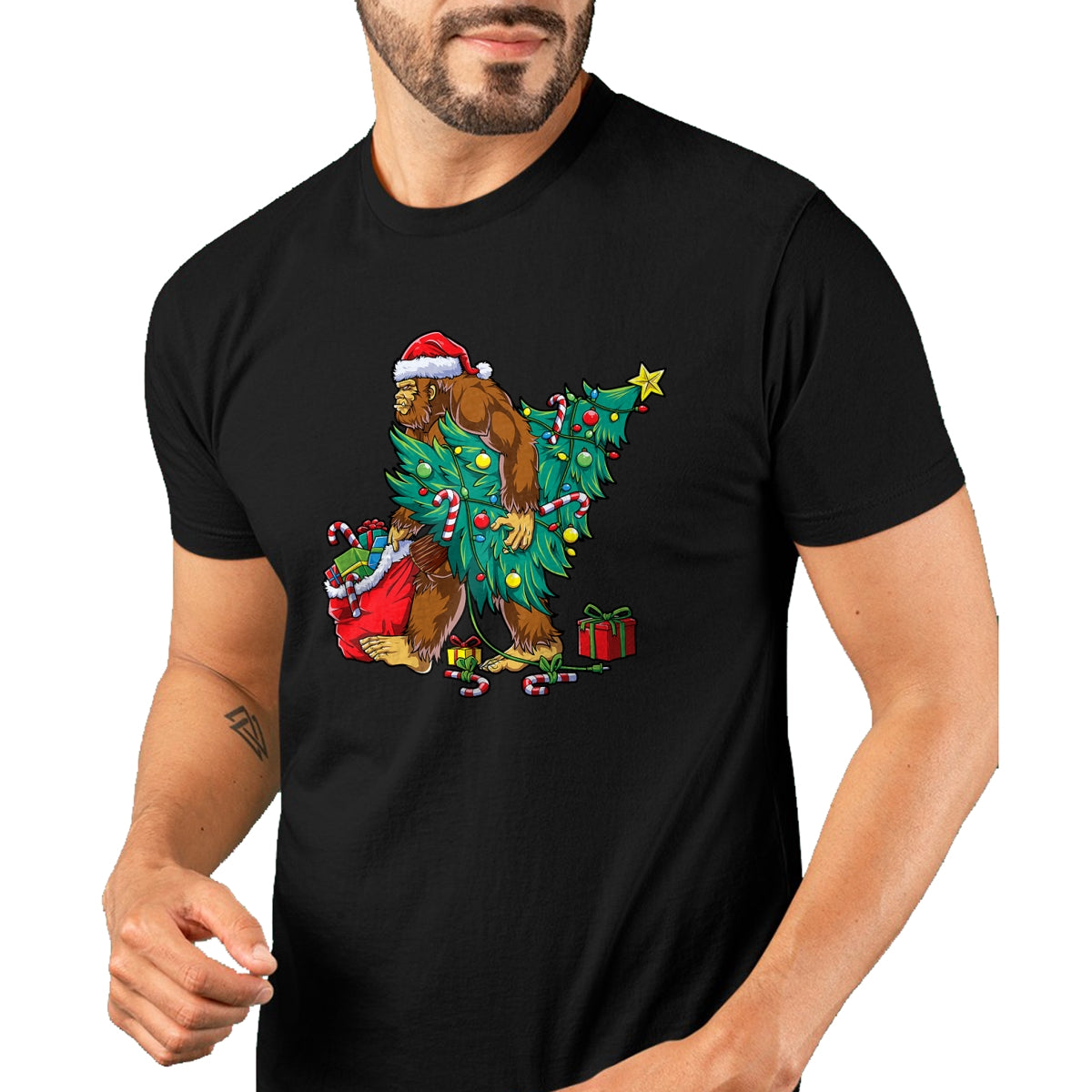 Most Wonderful Christmas Co Bigfoot Christmas Tree Lights Xmas Boys Men Sasquax T-Shirt - Christmas Unisex T-Shirt/Hoodie/Sweatshirt - NGHL00