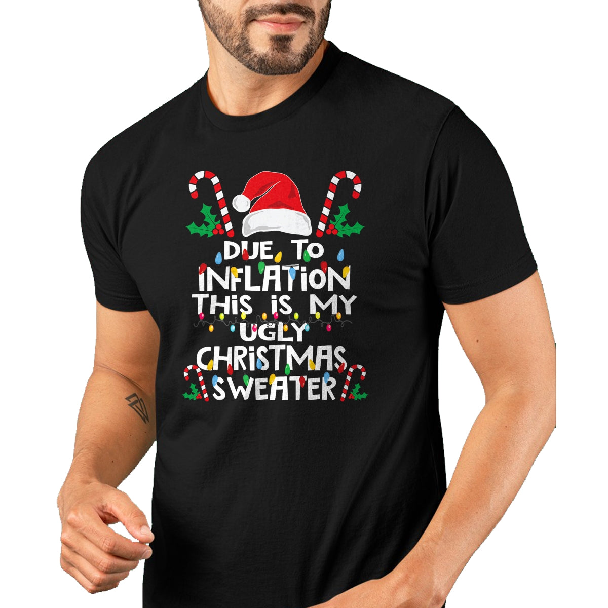 Funny Due to Inflation Ugly Christmas Sweaters For Men Women T-Shirt - Christmas Unisex T-Shirt/Hoodie/Sweatshirt - NGHL00