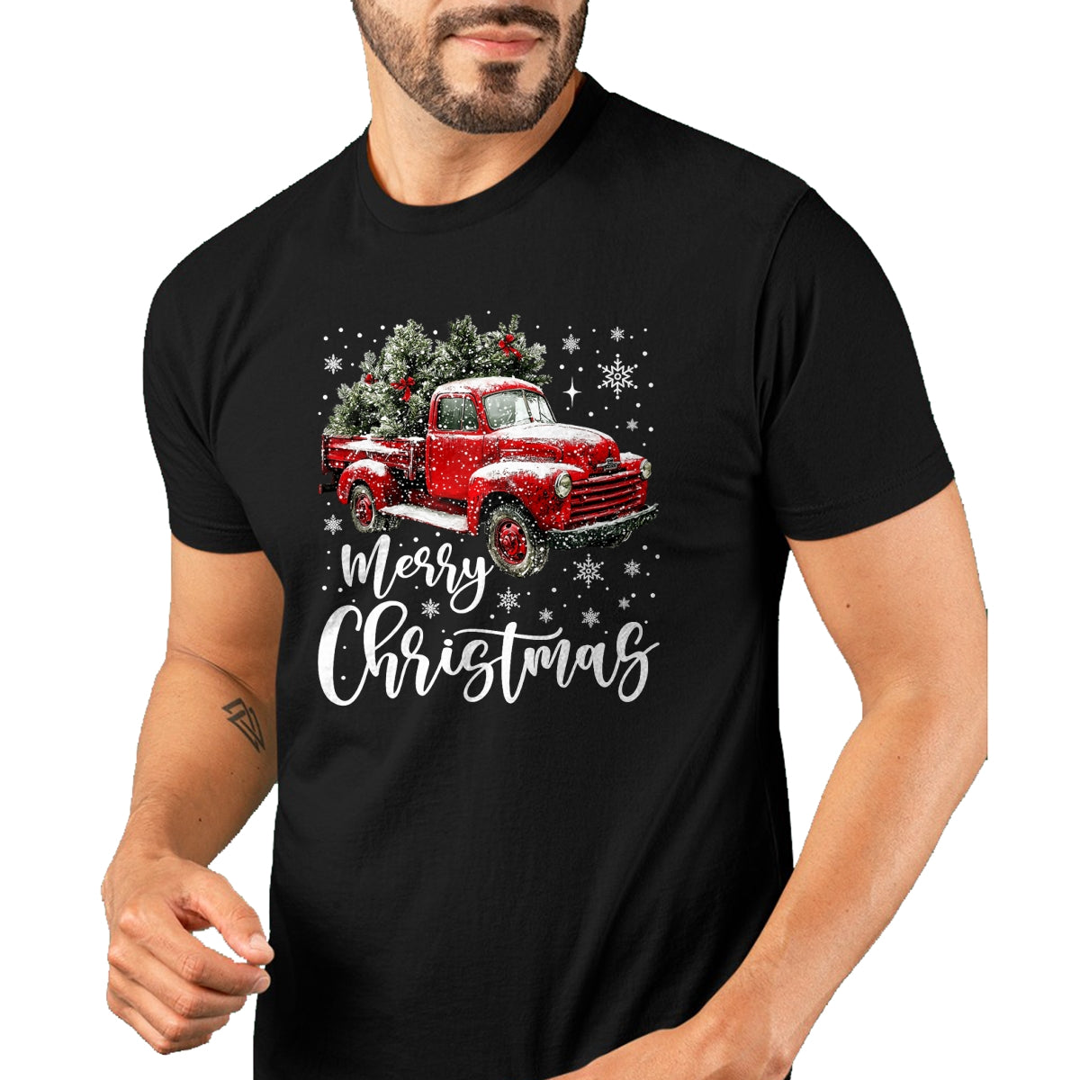 Merry Christmas Red Truck Family Matching Christmas Pajama T-Shirt - Christmas Unisex T-Shirt/Hoodie/Sweatshirt - NGHL00