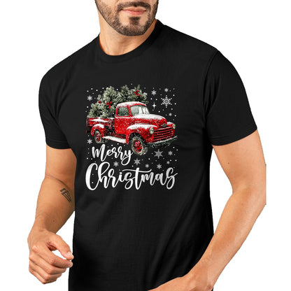 Merry Christmas Red Truck Family Matching Christmas Pajama T-Shirt - Christmas Unisex T-Shirt/Hoodie/Sweatshirt - NGHL00