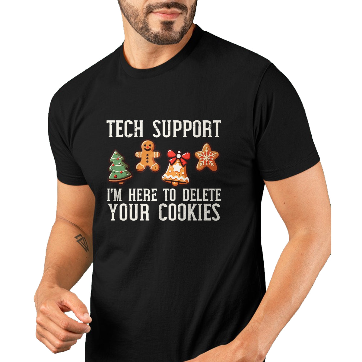 Christmas Tech Support Here To Delete Cookies Xmas Men Women T-Shirt - Christmas Unisex T-Shirt/Hoodie/Sweatshirt - NGHL00