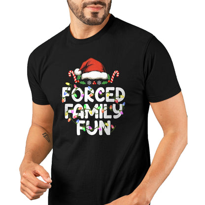 Forced Family Fun Christmas Pajamas Funny T-Shirt - Christmas Unisex T-Shirt/Hoodie/Sweatshirt - NGHL00