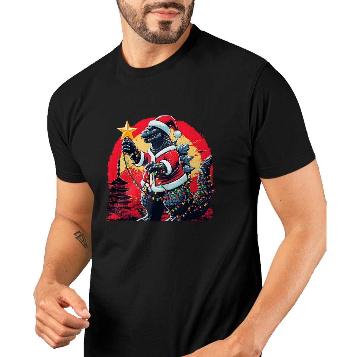 Xmas Christmas Santazilla Funny Holiday Monster Dinosaur T-Shirt - Christmas Unisex T-Shirt/Hoodie/Sweatshirt - NGHL00