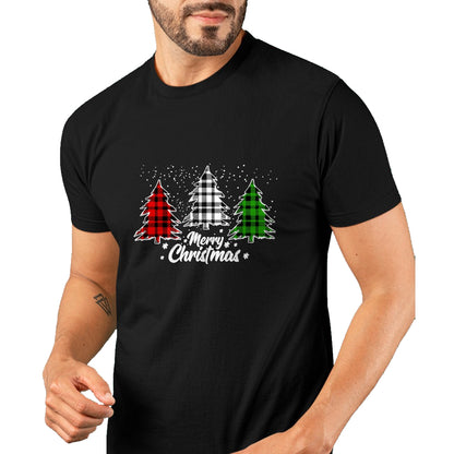 Merry Christmas Tree Xmas Buffalo Plaid Red White Green T-Shirt - Christmas Unisex T-Shirt/Hoodie/Sweatshirt - NGHL00