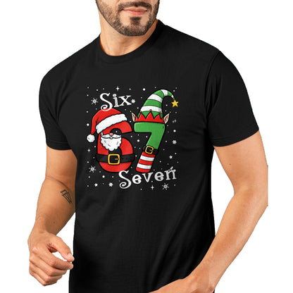 Funny Six Seven 67 Meme 6 7 Elf Santa Christmas Pajamas Kids T-Shirt  - Christmas Unisex T-Shirt/Hoodie/Sweatshirt - NGHL00