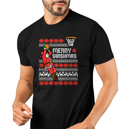 Merry Swishmas Basketball Ugly Christmas Xmas Men Boys Kids T-Shirt - Christmas Unisex T-Shirt/Hoodie/Sweatshirt - NGHL00