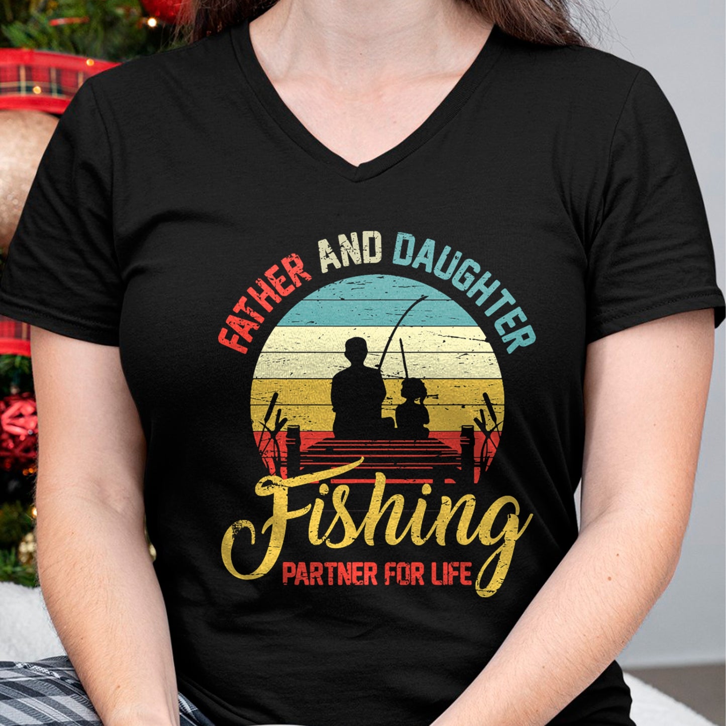 Father Daughter Fishing Partner For Life Retro Matching Dad T-Shirt - Gift for Daughter from Dad - NGHL00 Hoodie (SKU-T1410DD-A04)