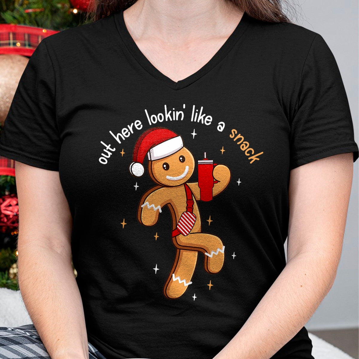 Out Here Looking Like A Snack Funny BouJee Xmas Gingerbread T-Shirt - Christmas Unisex T-Shirt/Hoodie/Sweatshirt - NGHL00