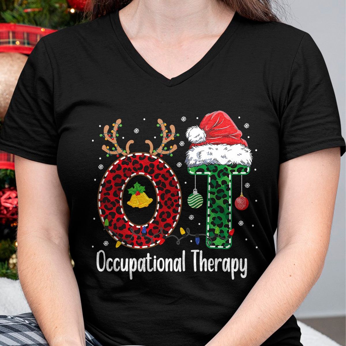 Occupational Therapy Christmas santa hat OT Therapist T-Shirt - Christmas Unisex T-Shirt/Hoodie/Sweatshirt - NGHL00