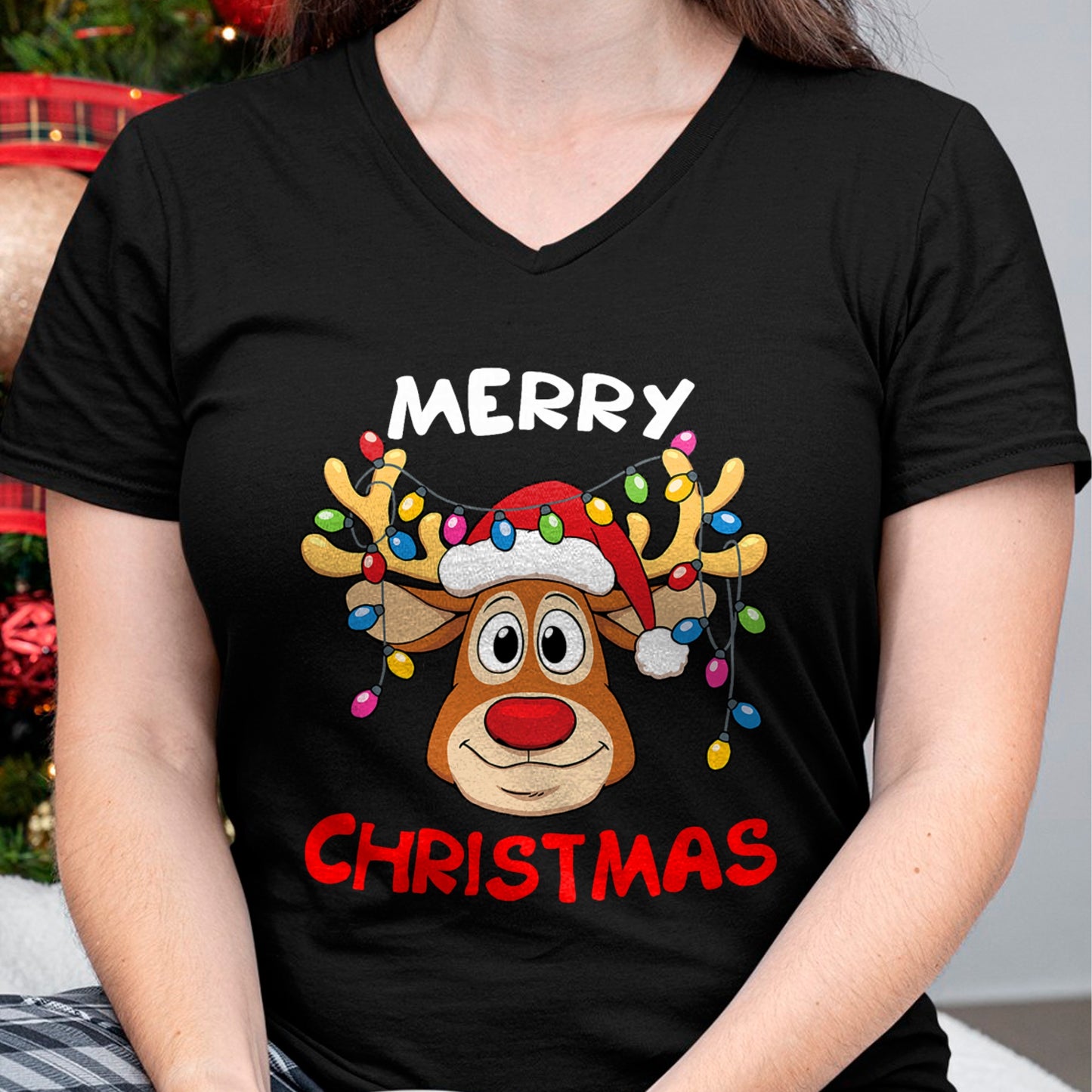 Merry Christmas Reindeer Xmas Family Men Women T-Shirt - Christmas Unisex T-Shirt/Hoodie/Sweatshirt - NGHL00