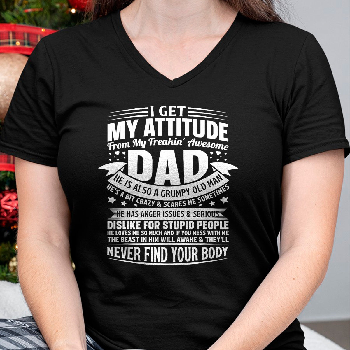 i get my attitude from my dad gifts for dad daughter son T-Shirt - Gift From Dad Unisex T-Shirt/Hoodie - NGHL00 (SKUT-2310EMAILDS-34)