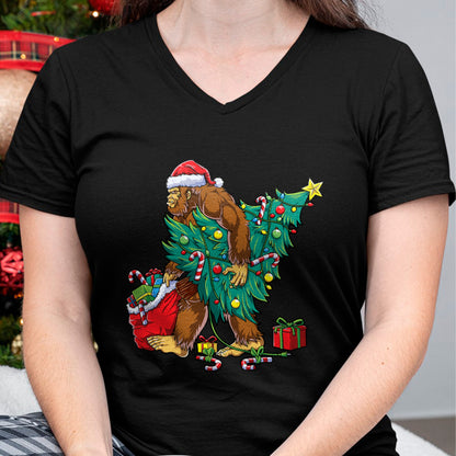 Most Wonderful Christmas Co Bigfoot Christmas Tree Lights Xmas Boys Men Sasquax T-Shirt - Christmas Unisex T-Shirt/Hoodie/Sweatshirt - NGHL00