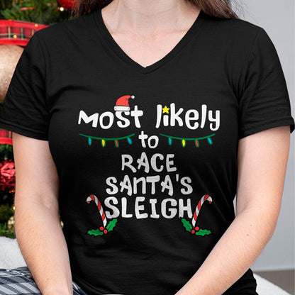 Most Likely Race Santa Sleigh Christmas Xmas Family Boys Men T-Shirt - Christmas Unisex T-Shirt/Hoodie/Sweatshirt - NGHL00