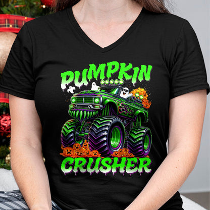 Pumpkin Crusher Monster Truck Ghosts Halloween for Boys T-Shirt - Halloween Unisex T-Shirt/Hoodie - NGHL00
