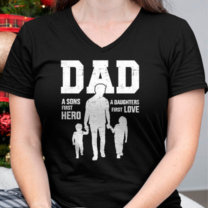 Dad sons first hero daughter love for father's day T-Shirt - Gift From Dad Unisex T-Shirt/Hoodie - NGHL00 (SKUT-2310EMAILDS-11)
