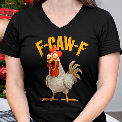 Funny F-Awk-F Chicken F-Caw-F Rooster Pun Retro T-Shirt - Halloween Unisex T-Shirt/Hoodie - NGHL00 (SKUT-1810HALLOWEEN-01)