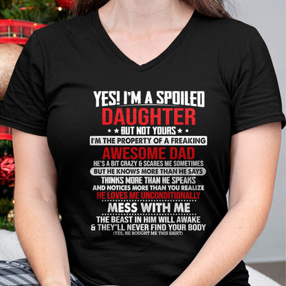 Yes I'm A Spoiled Daughter But Not Yours Of A Freaking Dad T-Shirt - Gift for Daughter from Dad - NGHL00 Hoodie (SKU-T1410DD-B04)