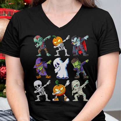 Dabbing Halloween Boys Skeleton Zombie Scary Pumpkin Mummy T-Shirt - Halloween Unisex T-Shirt/Hoodie - NGHL00