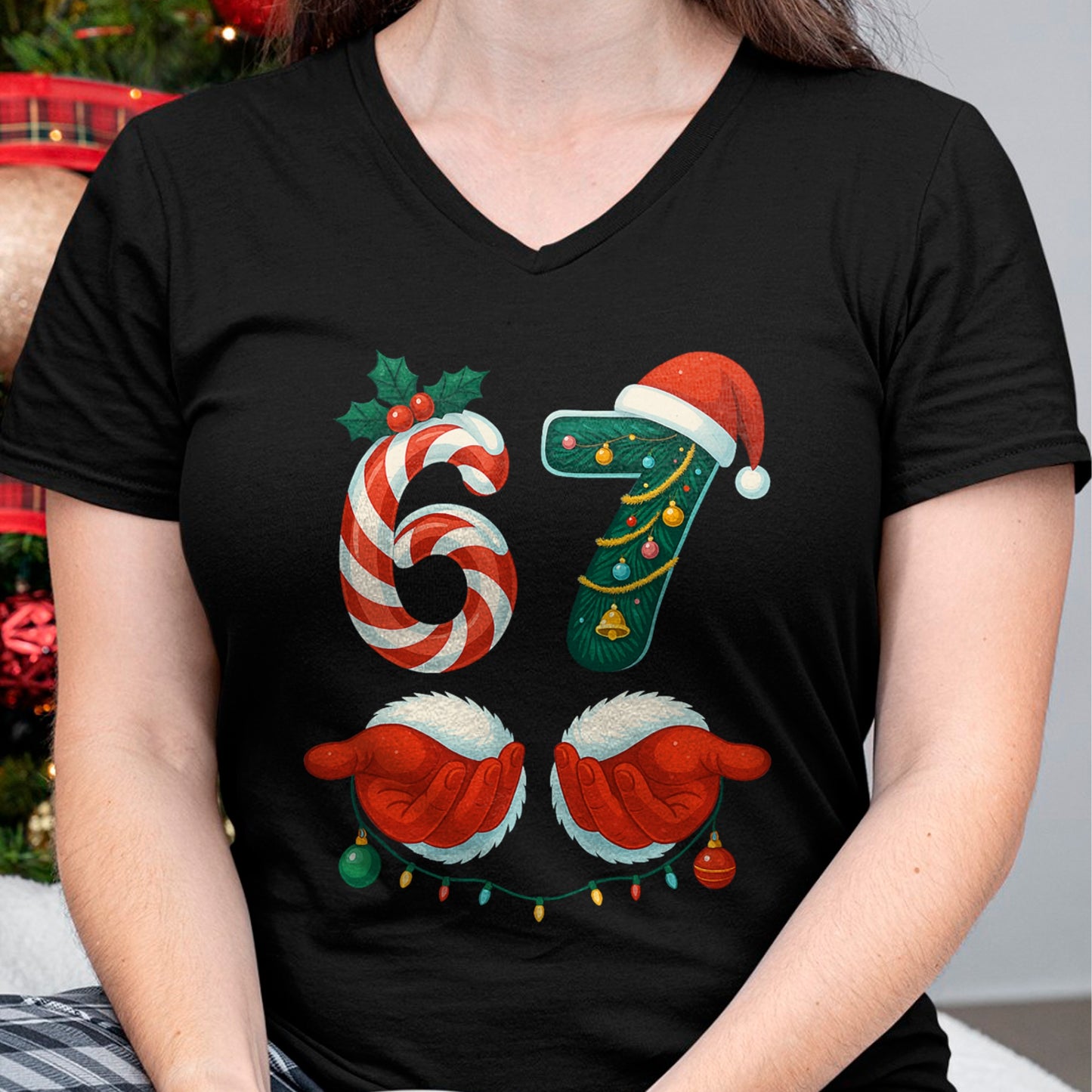 67 Christmas 6 7 Meme Pajamas Holiday Gen Alpha Slang T-Shirt - Christmas Unisex T-Shirt/Hoodie/Sweatshirt - NGHL00