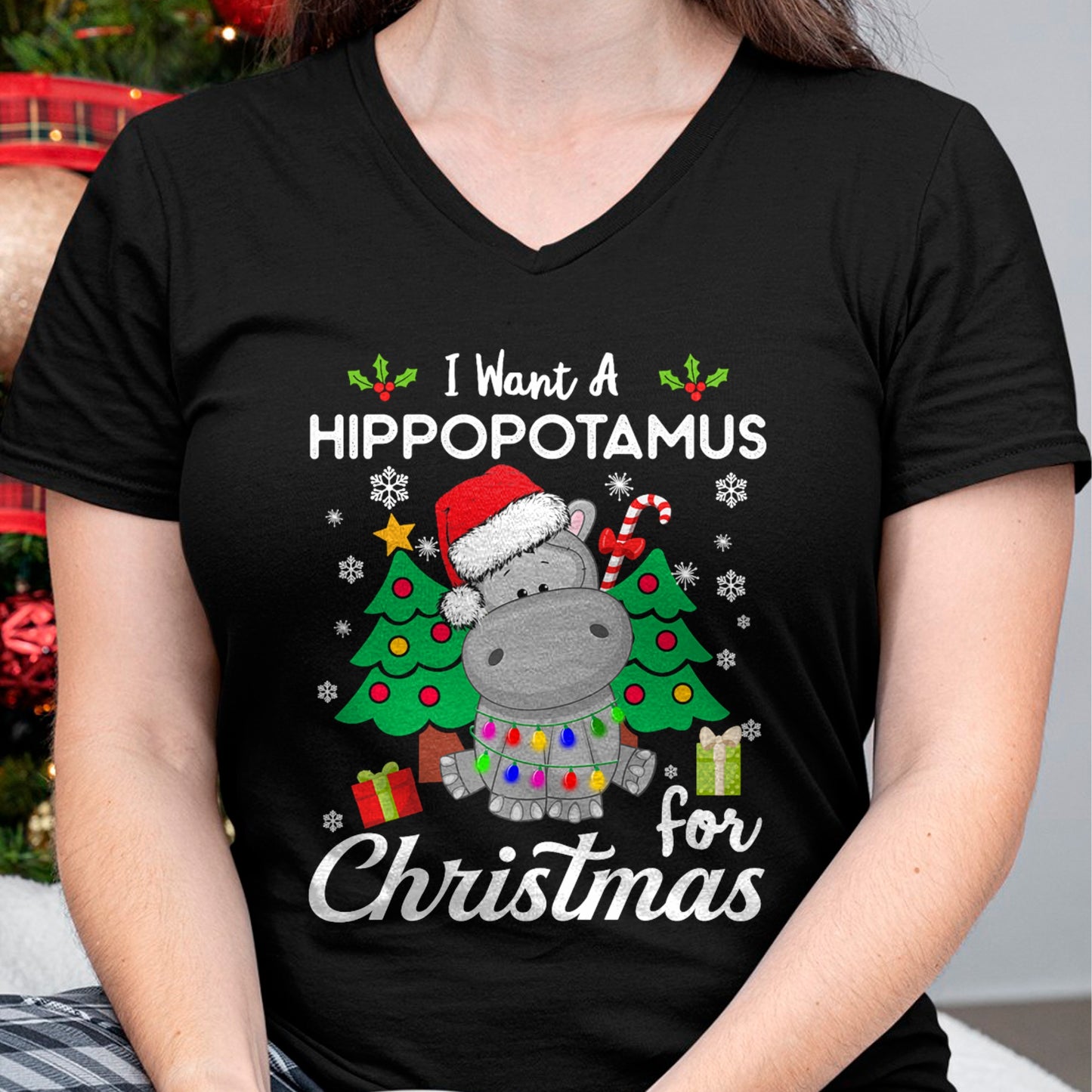 I Want A Hippopotamus For Christmas Cute Gift Xmas Costume T-Shirt - Christmas Unisex T-Shirt/Hoodie/Sweatshirt - NGHL00