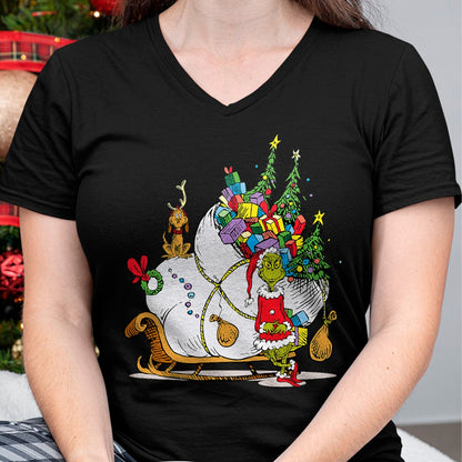 Dr. Seuss Grinch Sleigh T-Shirt - Christmas Unisex T-Shirt/Hoodie/Sweatshirt - NGHL00