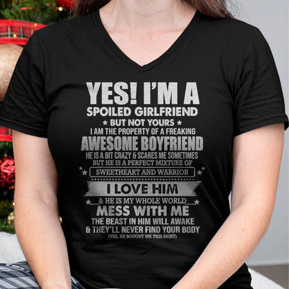 I am Spoiled Girlfriend - Gift for Wife From Husband - NGHL00 (SKU-T1306-GIRLFRIEND)