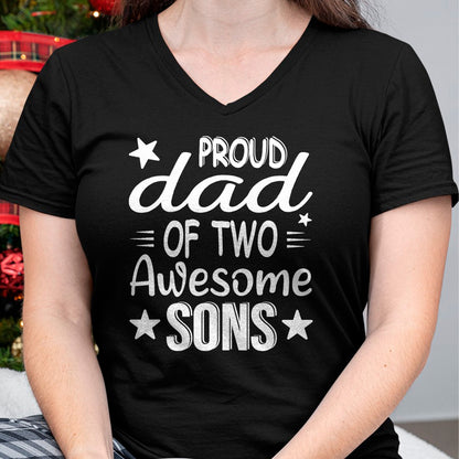 Men Dad Of 2 Boys Two Sons Father's Day T-Shirt - Gift From Dad Unisex T-Shirt/Hoodie - NGHL00 (SKUT-2310EMAILDS-37)