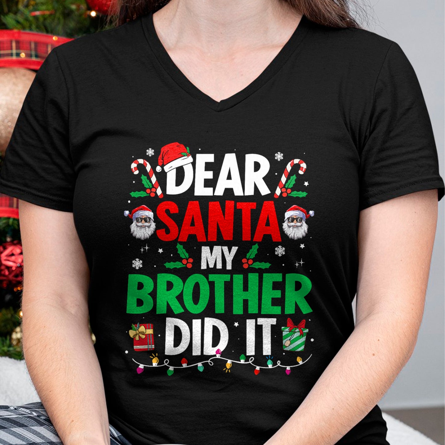 Dear Santa My Brother Did It Funny Christmas Boys Girls Kids T-Shirt - Christmas Unisex T-Shirt/Hoodie/Sweatshirt - NGHL00