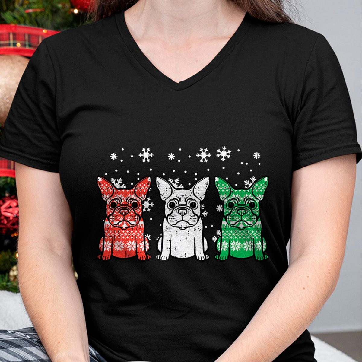 Christmas French Bulldogs Xmas Frenchie Dog Men Women Kids T-Shirt - Christmas Unisex T-Shirt/Hoodie/Sweatshirt - NGHL00