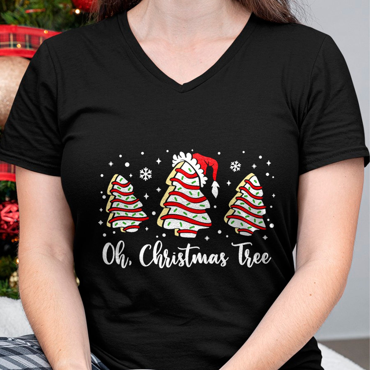 Groovy Oh Christmas Tree Cakes Debbie Becky Jen Cake Lovers T-Shirt - Christmas Unisex T-Shirt/Hoodie/Sweatshirt - NGHL00