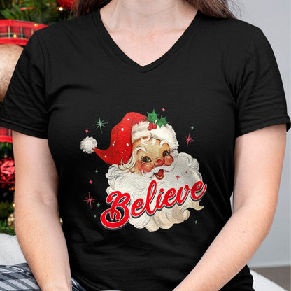 Vintage Santa Claus Believe Christmas Women Boys Girls T-Shirt - Christmas Unisex T-Shirt/Hoodie/Sweatshirt - NGHL00