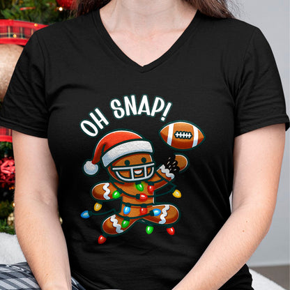 Funny Gingerbread Man Pajamas & PJs Xmas Holiday Oh Snap Gingerbreadman Christmas Football T-Shirt - Christmas Unisex T-Shirt/Hoodie/Sweatshirt - NGHL00