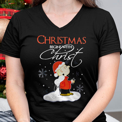 Christmas Begins With Christ Xmas Gift Holiday costume T-Shirt - Christmas Unisex T-Shirt/Hoodie/Sweatshirt - NGHL00
