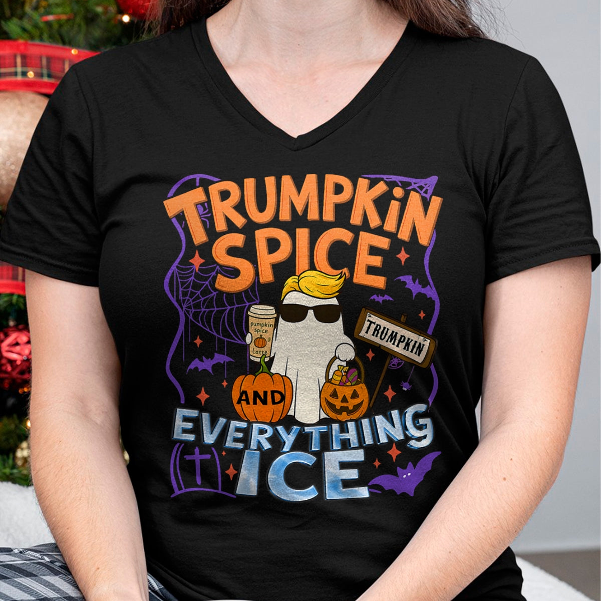 Halloween Trumpkin Spice and Everything Ice Pumpkin Spice T-Shirt - Halloween Unisex T-Shirt/Hoodie - NGHL00